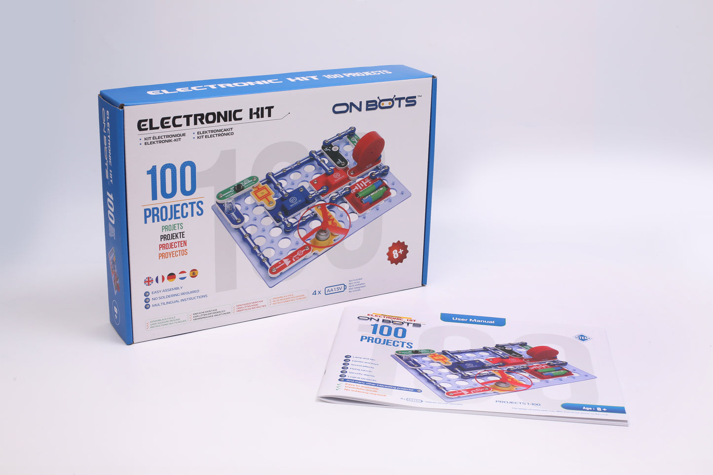 ONBOTS Electronic STEM Kit, 100 Projects with Color Manual